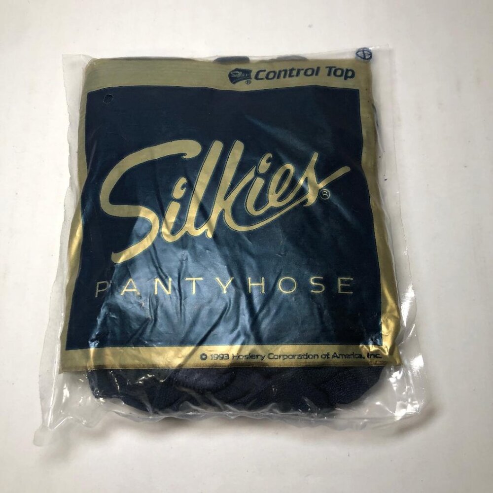 Silkies Control Top Pantyhose Medium Navy 137 Sealed Made in USA